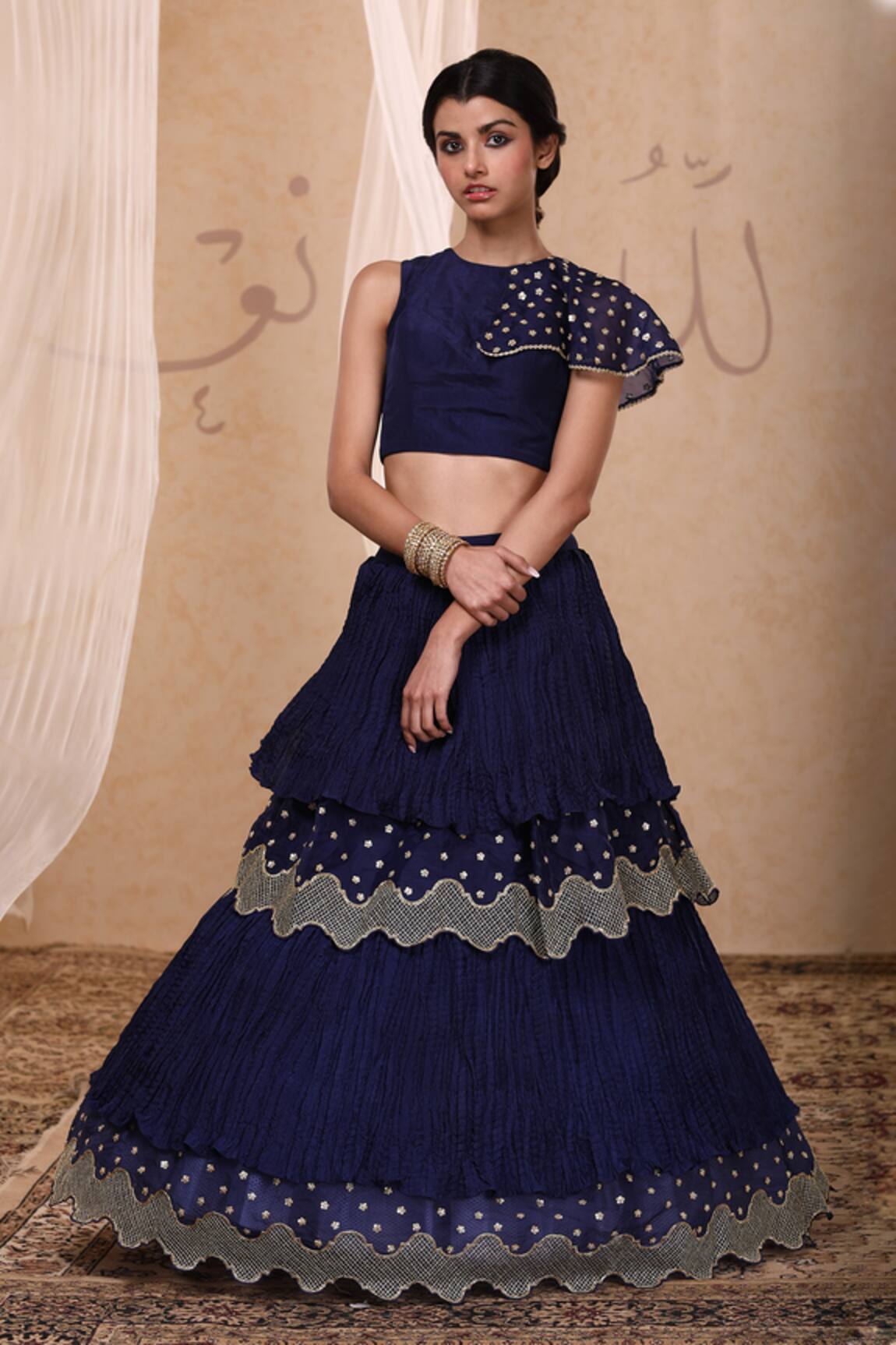 Nadima Saqib Silk Organza Embroidered Lehenga Set