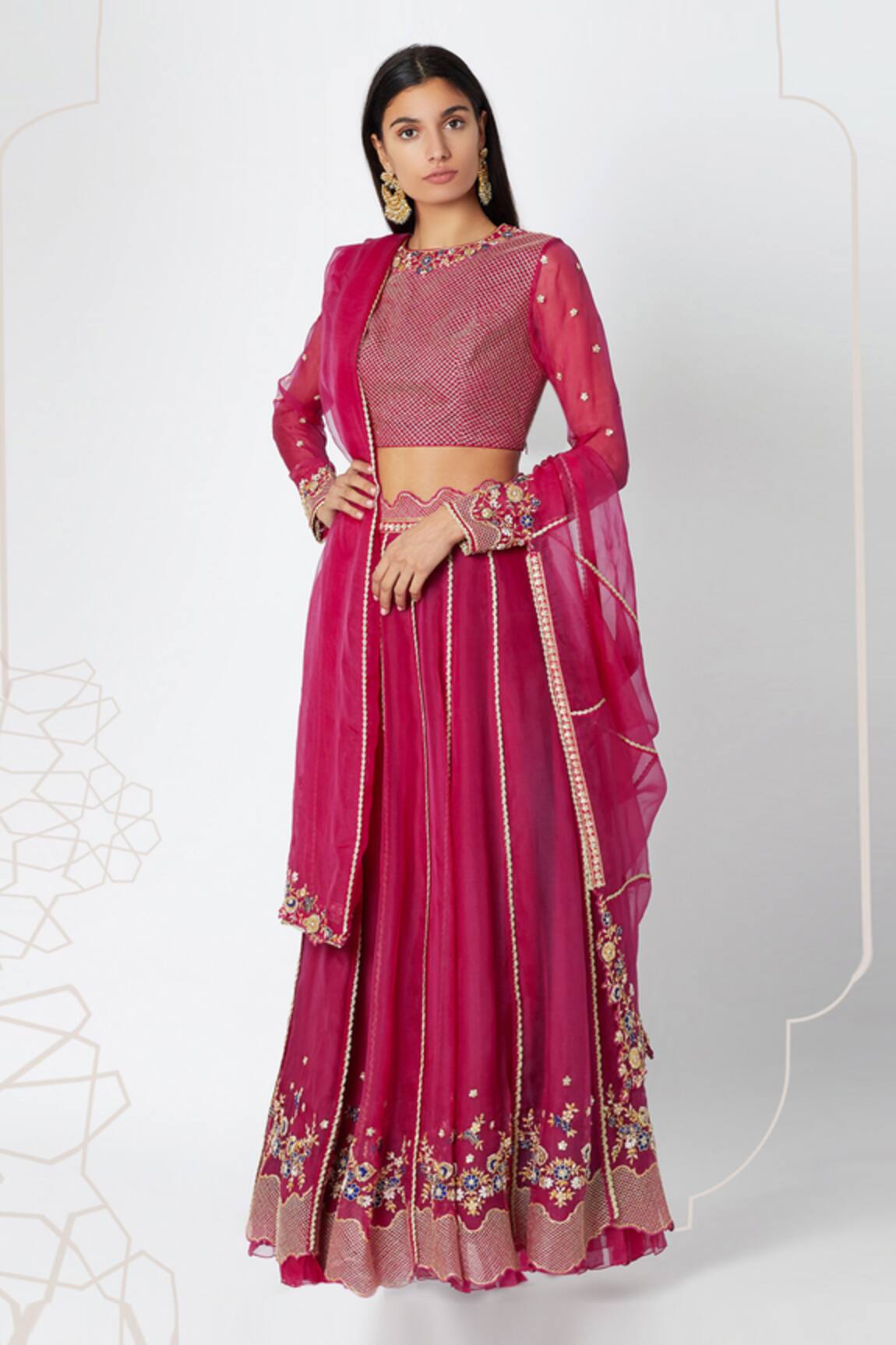 Nadima Saqib Silk Embroidered Bridal Lehenga Set