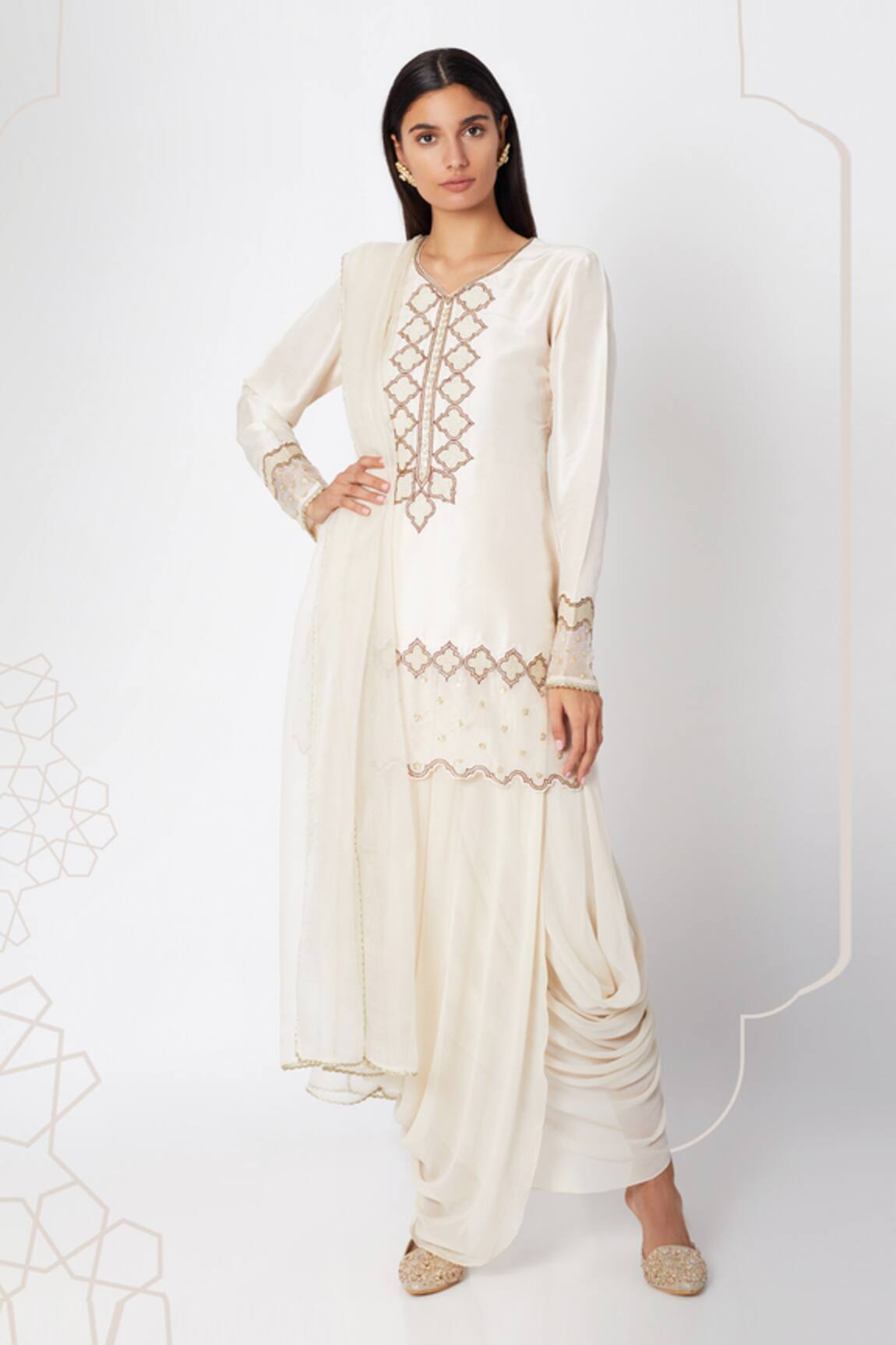 Nadima Saqib Silk Embroidered Kurta Set