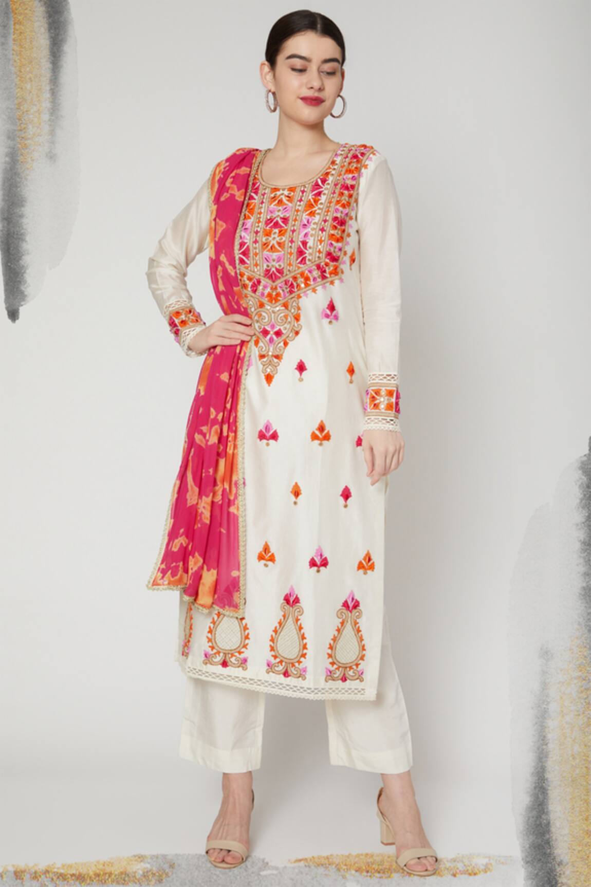 Nadima Saqib Chanderi Silk Kurta Set