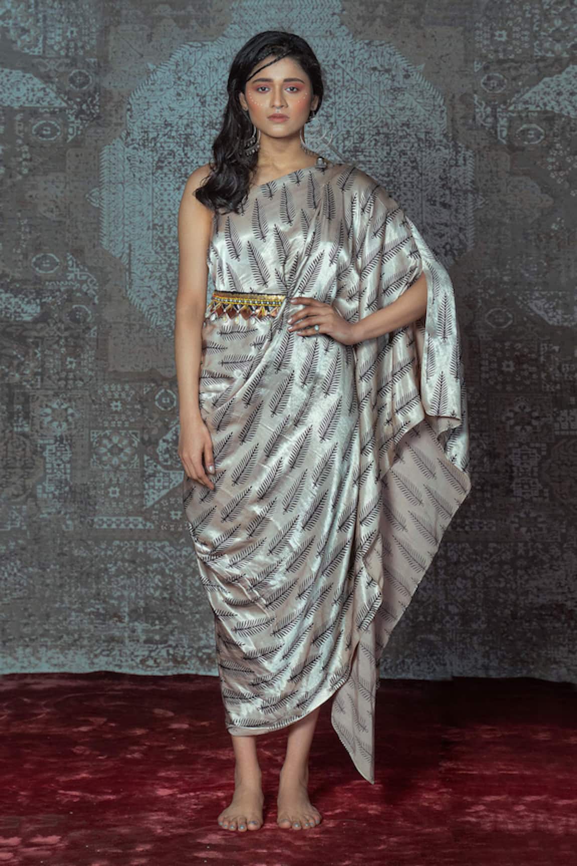 NIDHIKA SHEKHAR Printed Draped Dress