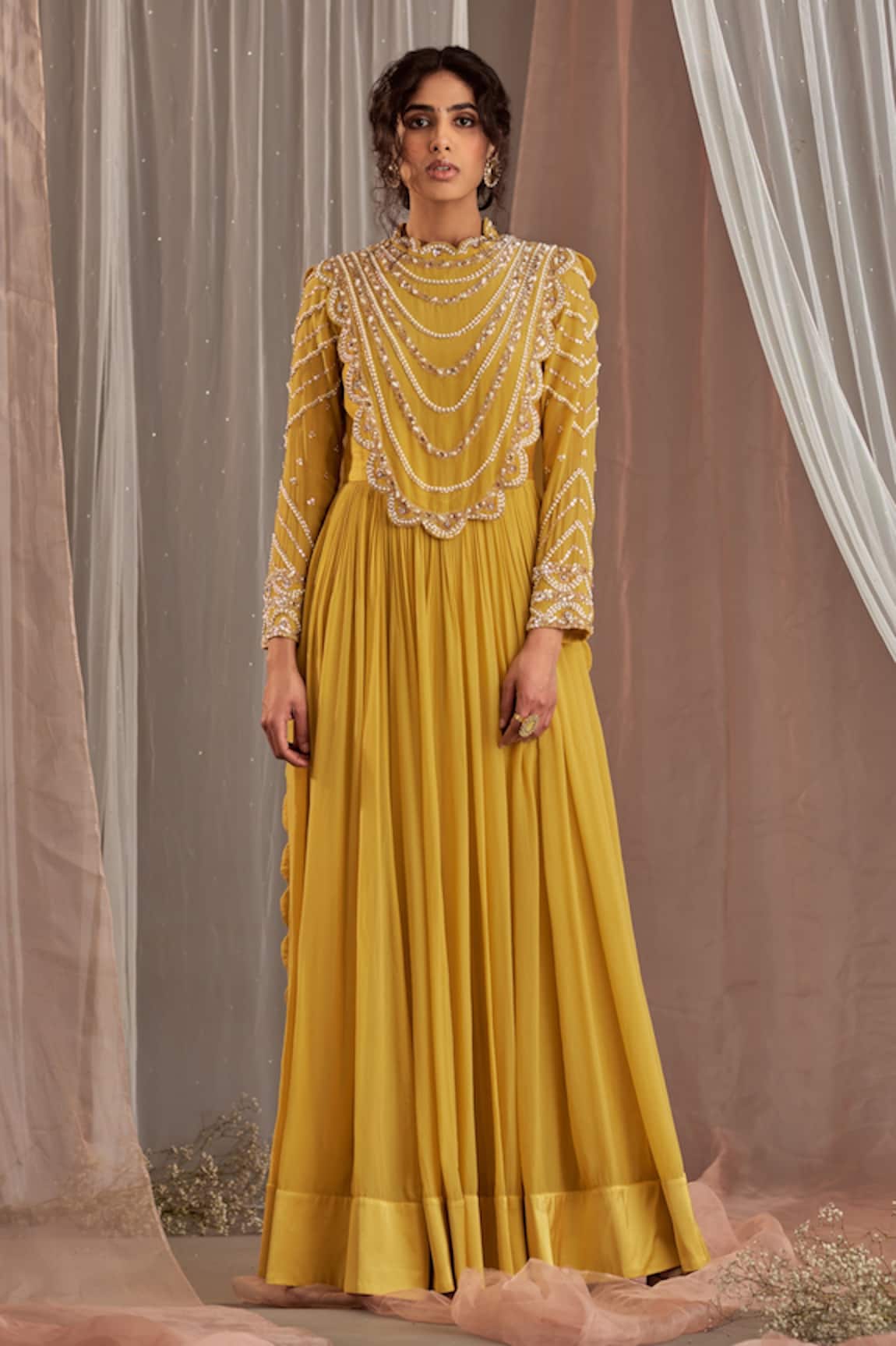 NIDHIKA SHEKHAR Sitaare Anarkali With Attached Dupatta 