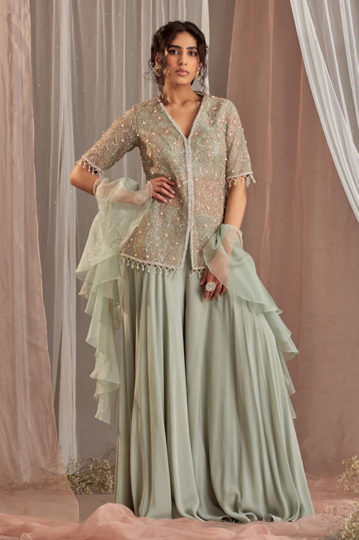 NIDHIKA SHEKHAR Salma Sitaare Sharara Set 