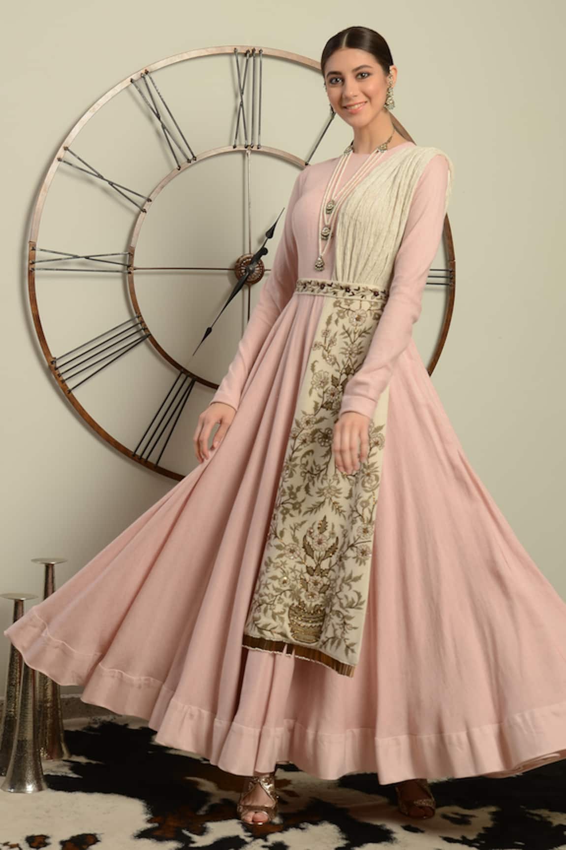 Neha & Tarun Pink super flare anarkali