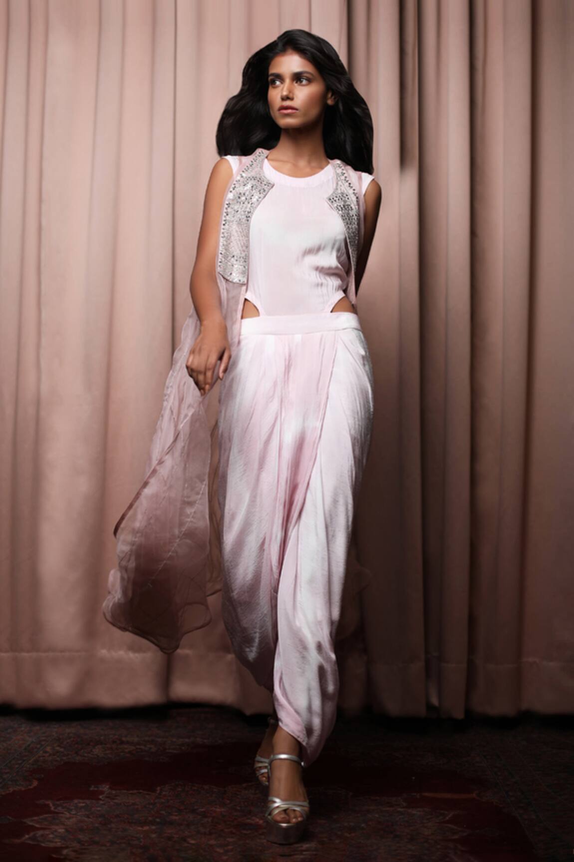 Nandita Thirani Draped Jumpsuit with Cape