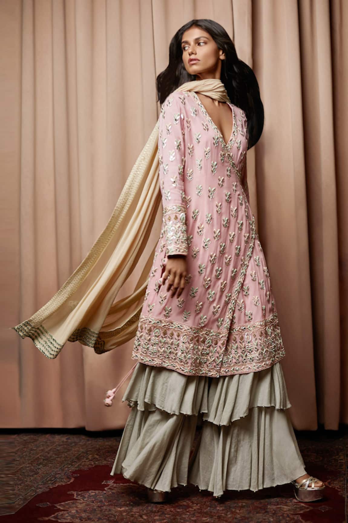Nandita Thirani Embroidered Angarkha Kurta Set