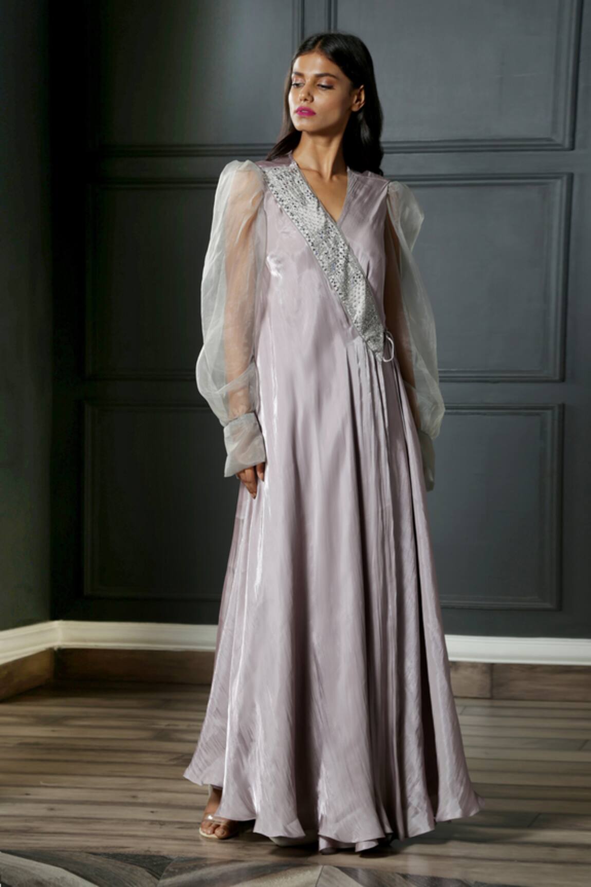 Nandita Thirani Organza Angarkha Kurta