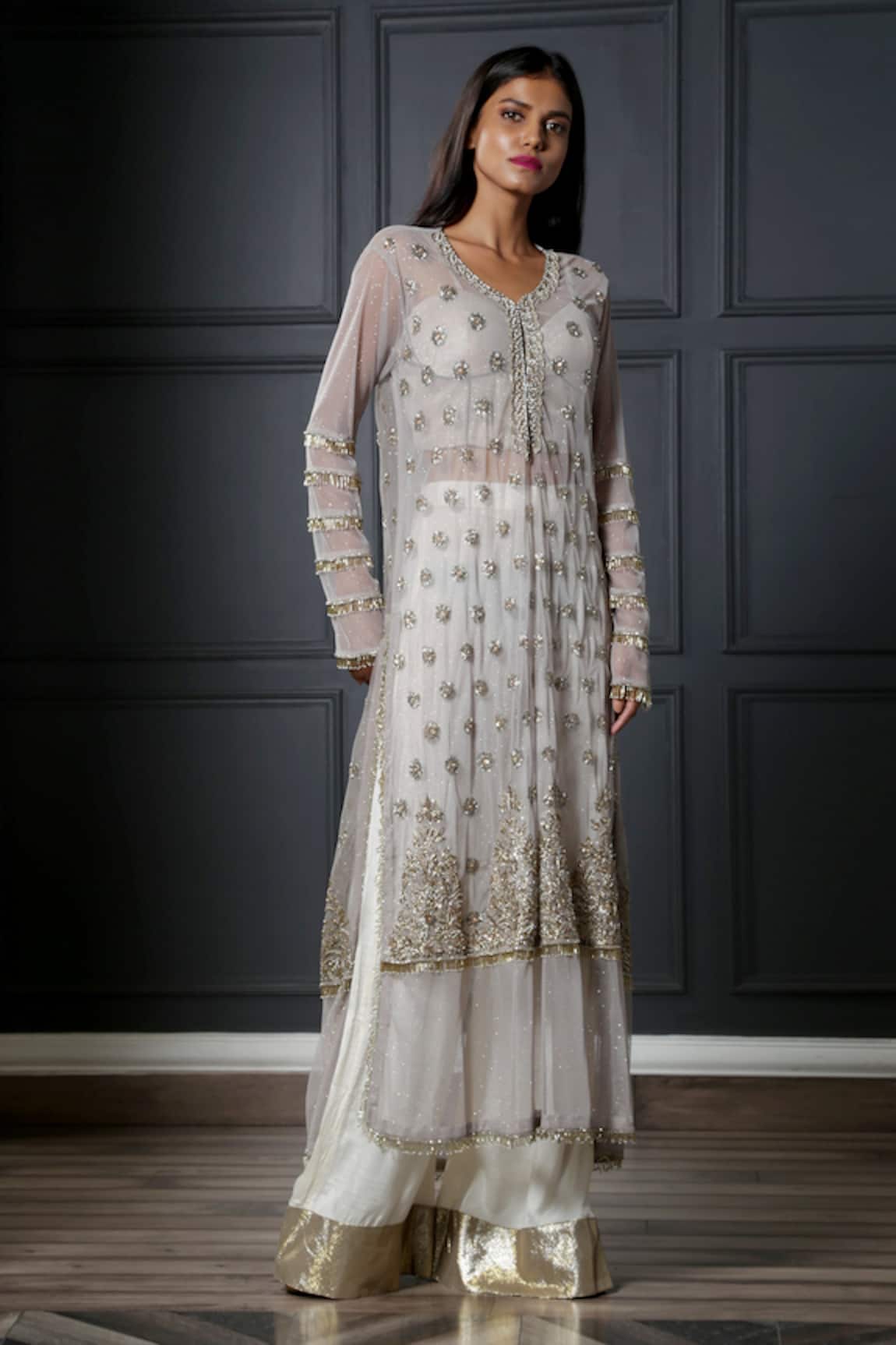 Nandita Thirani Embroidered Jacket & Palazzo Set
