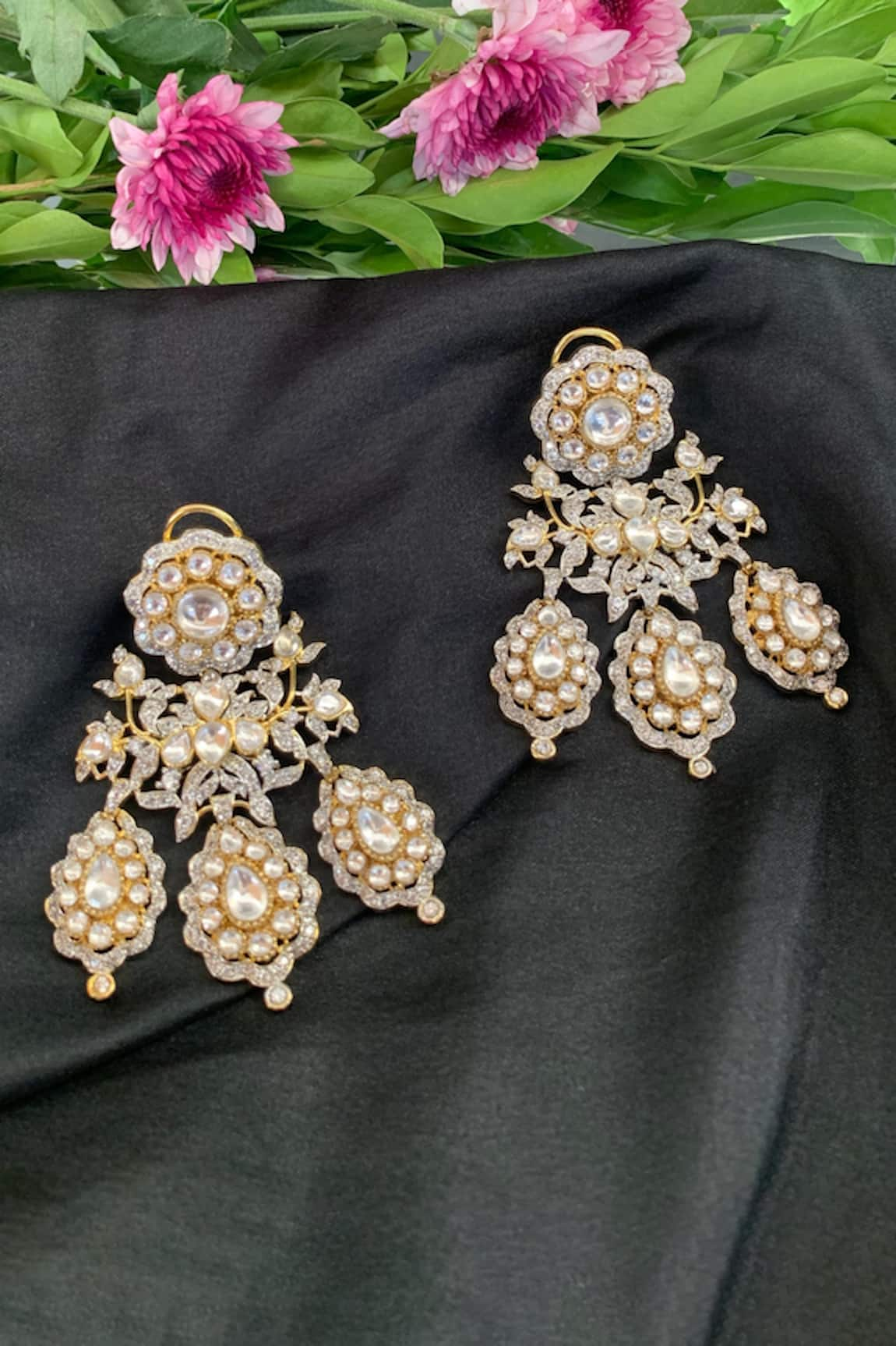 Nayaab by Sonia Floral Motif Dangler Earrings