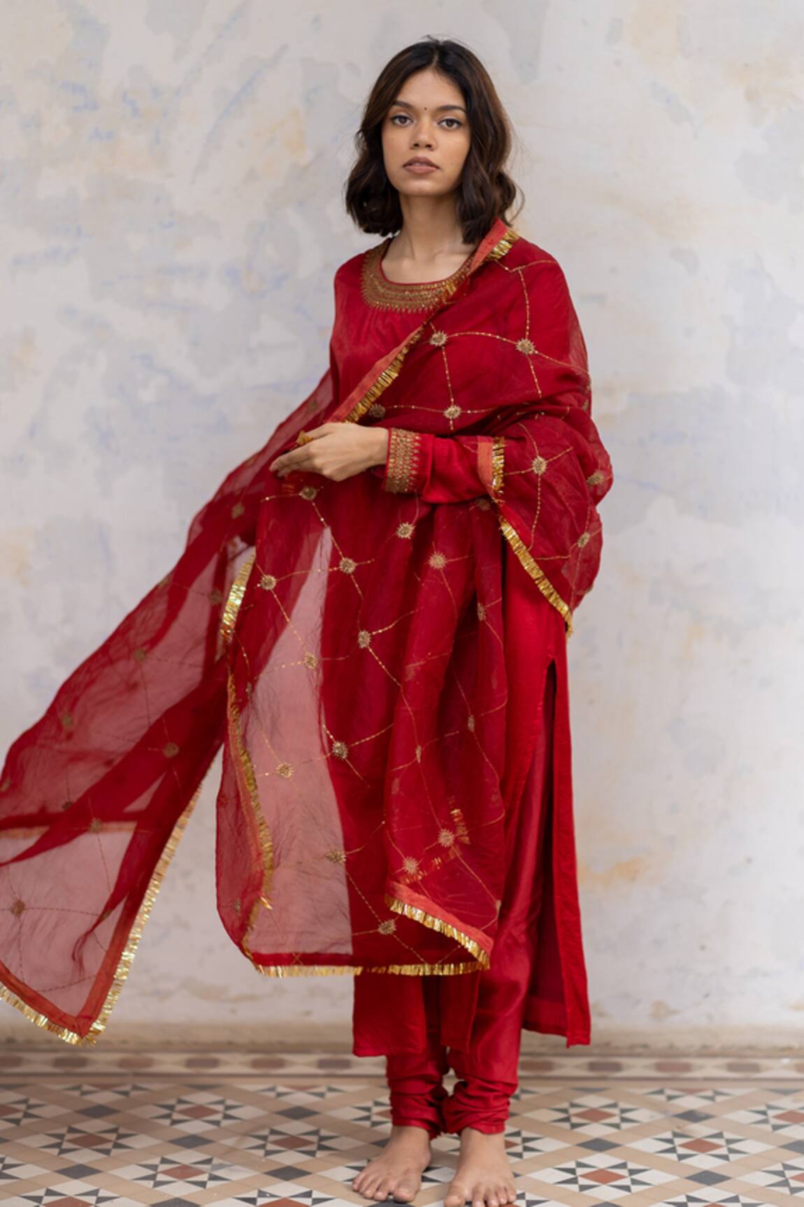 Nirjara Hamida Jaal Organza Silk Dupatta