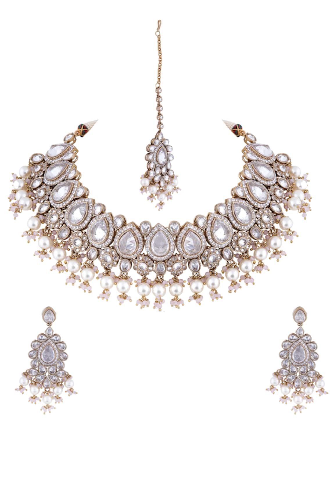 Anayah Jewellery Studded Bead Drop Choker Set