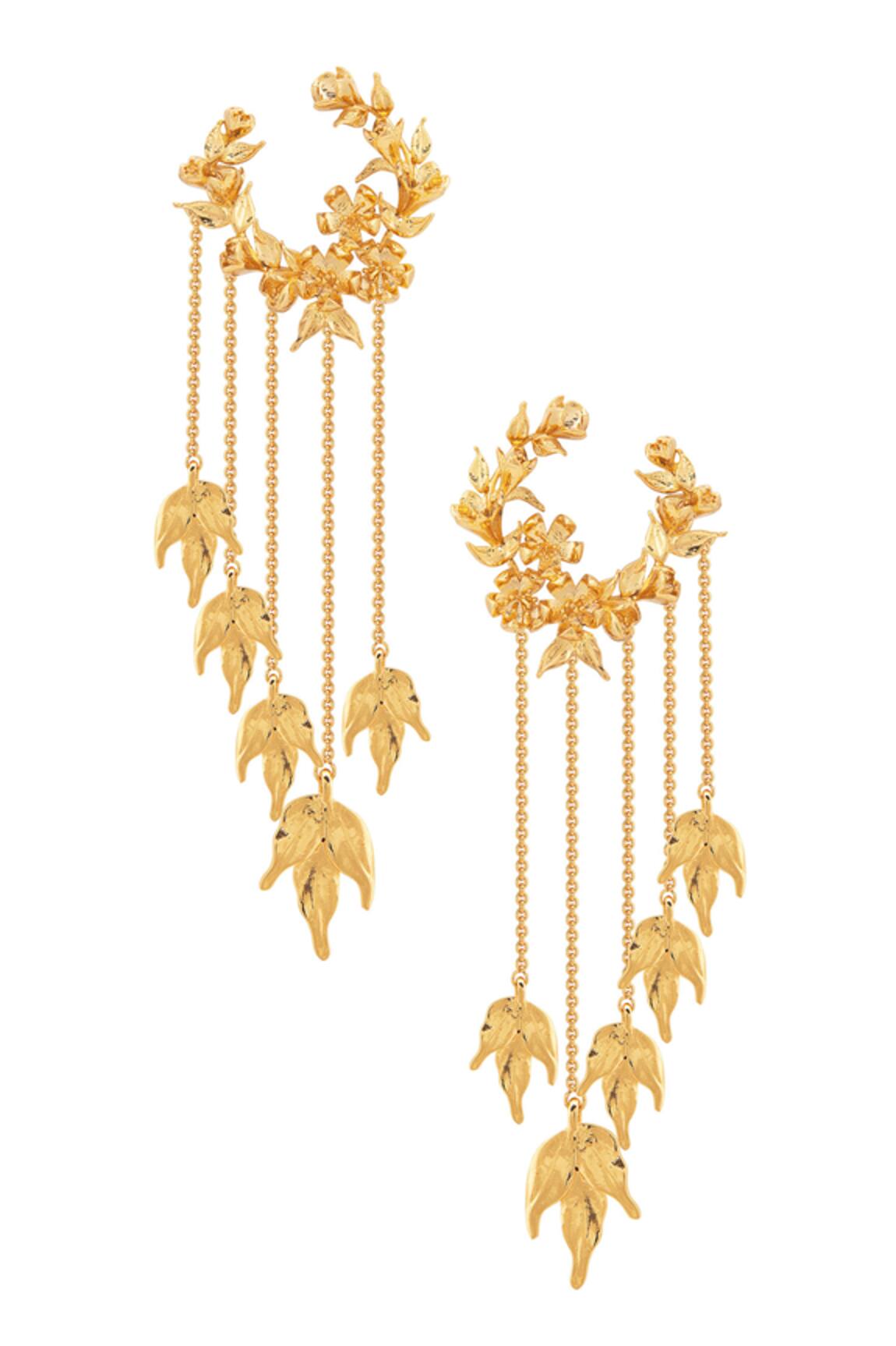 Opalina Soulful Jewellery Handcrafted Chain Tassel Hoop Long Earrings 