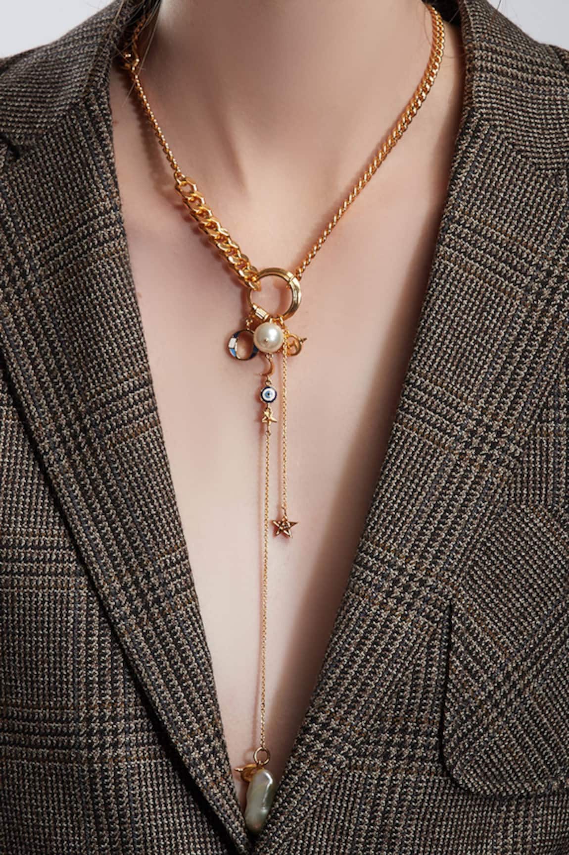 Outhouse Charm Pendant Long Necklace