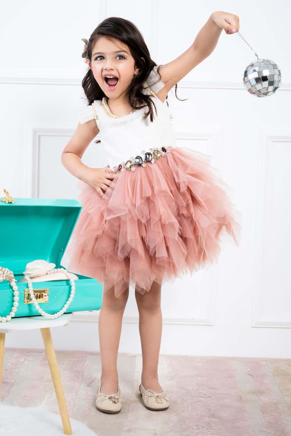 Hoity Moppet Cascading Ruffle Dress 