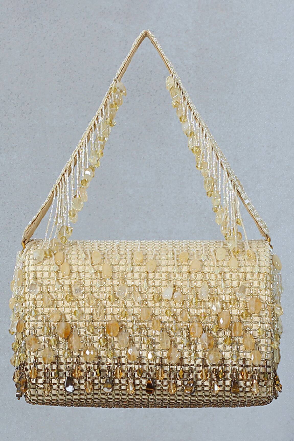 Lovetobag Opal Crystal Embellished Flapover Clutch