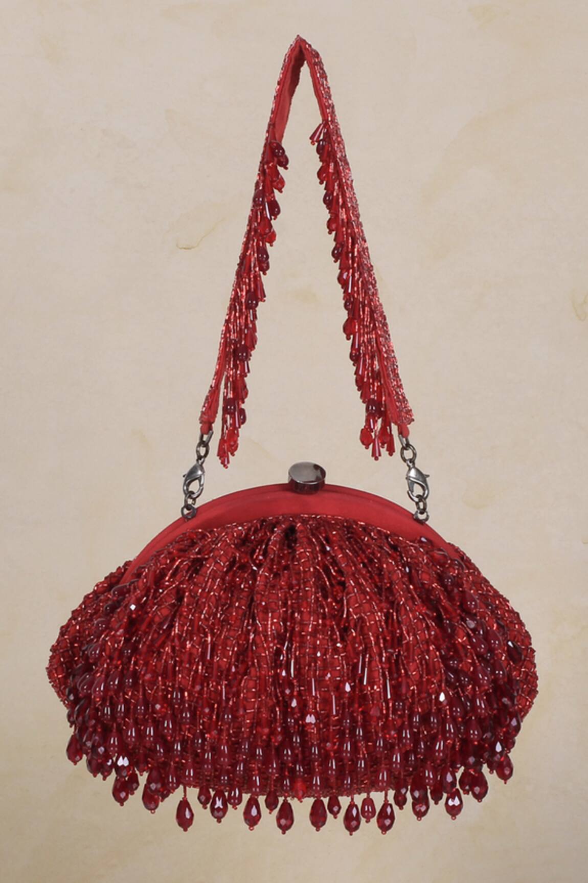 Lovetobag Opal Crystal Tassel Clutch With Handle 