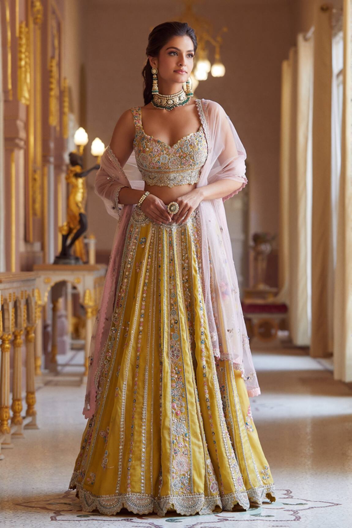 Osaa by Adarsh Organza Embroidered Bridal Lehenga Set 