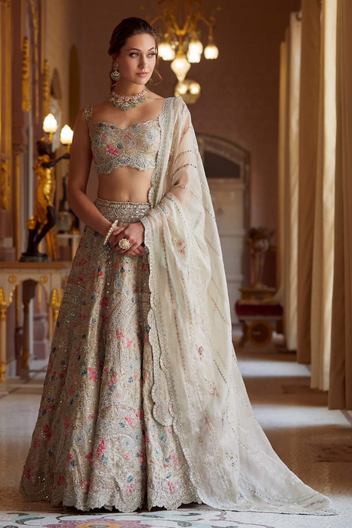 Osaa By Adarsh Hand Embroidered Organza Bridal Lehenga Set 