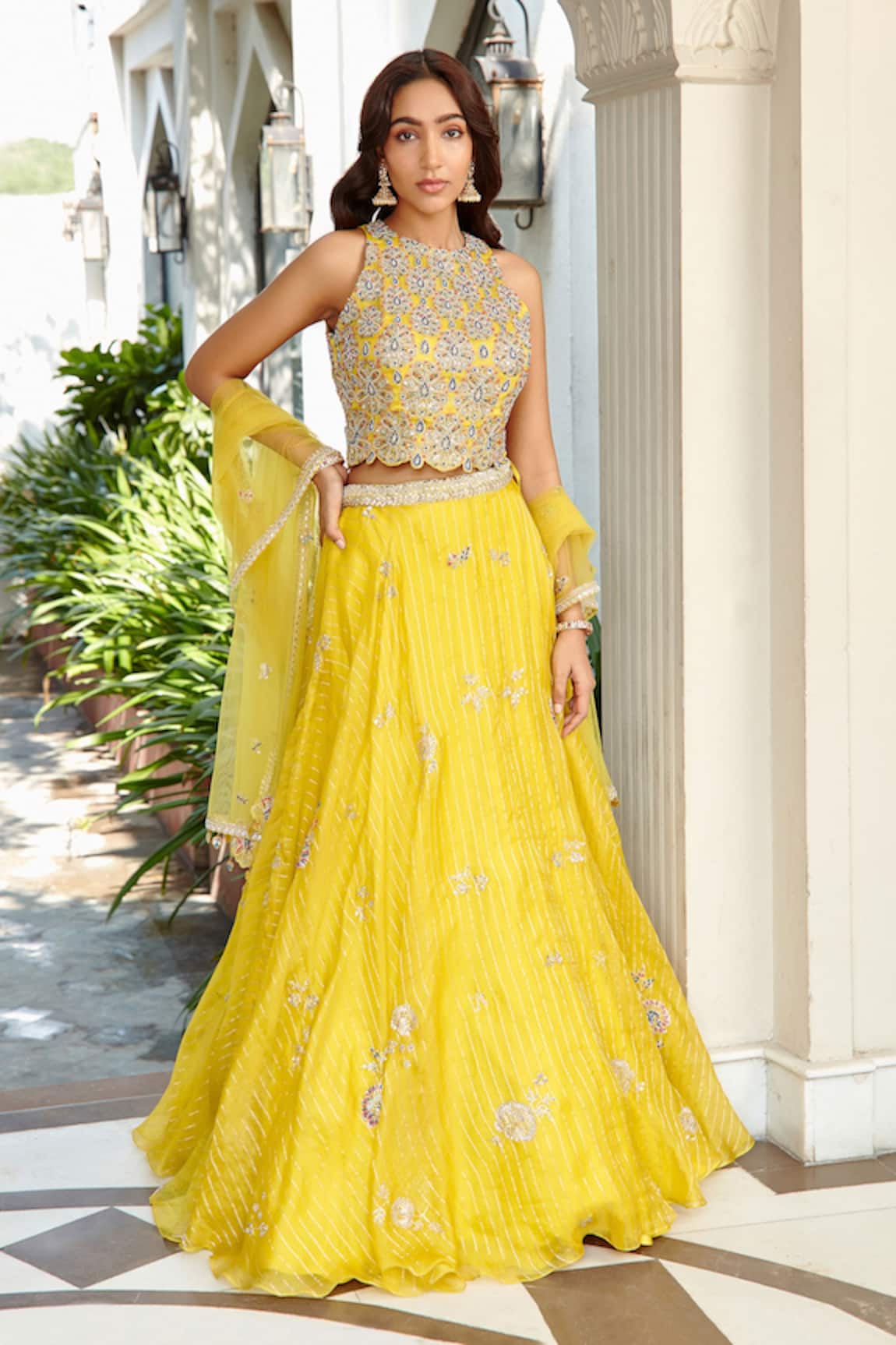 Osaa By Adarsh Floral Embroidered Lehenga Set 