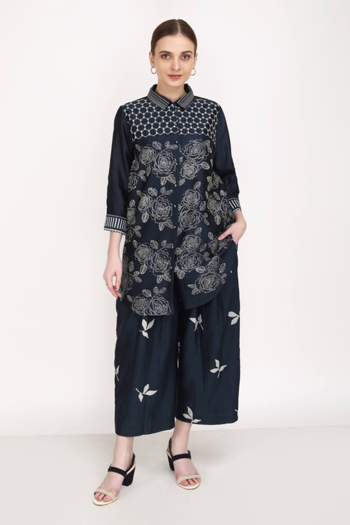 Arcvsh By Pallavi Singh Silk Chanderi Printed Palazzo 