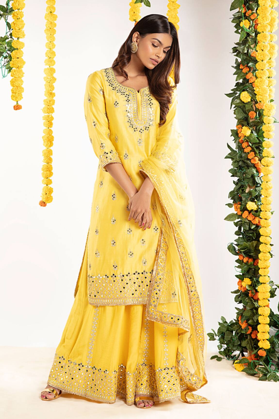 Priyaa Chanderi Silk Kurta Sharara Set