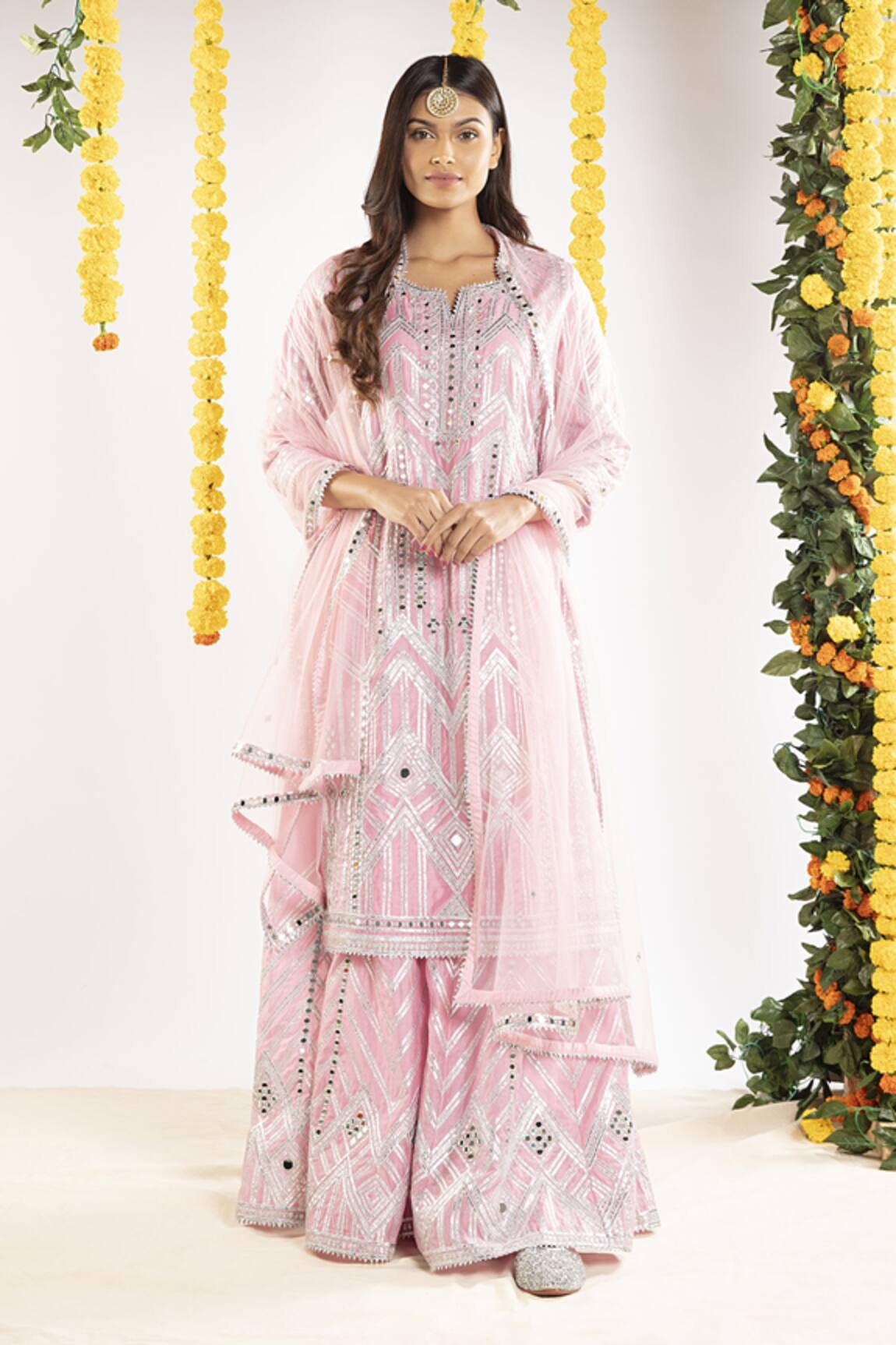 Priyaa Chanderi Silk Kurta Sharara Set
