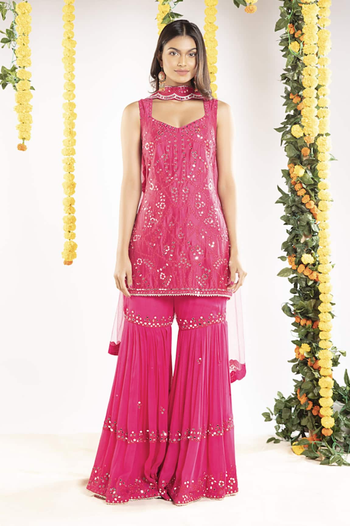 Priyaa Chanderi Silk Kurta Sharara Set