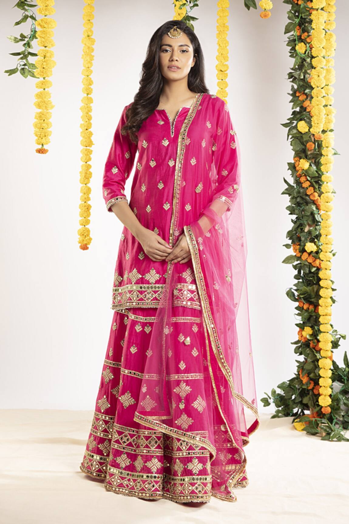 Priyaa Chanderi Silk Kurta Sharara Set