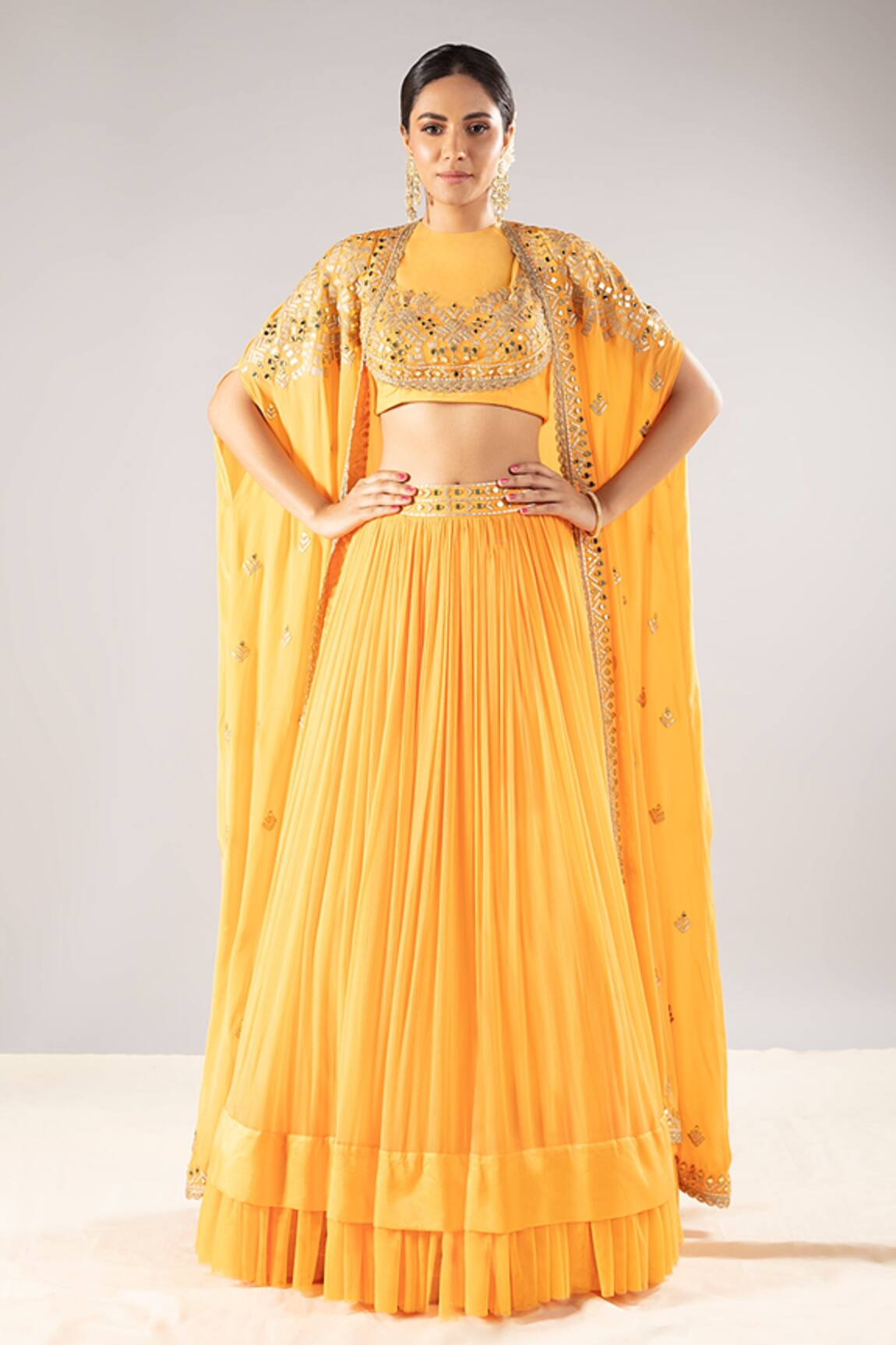 Priyaa Embroidered Cape Lehenga Set  