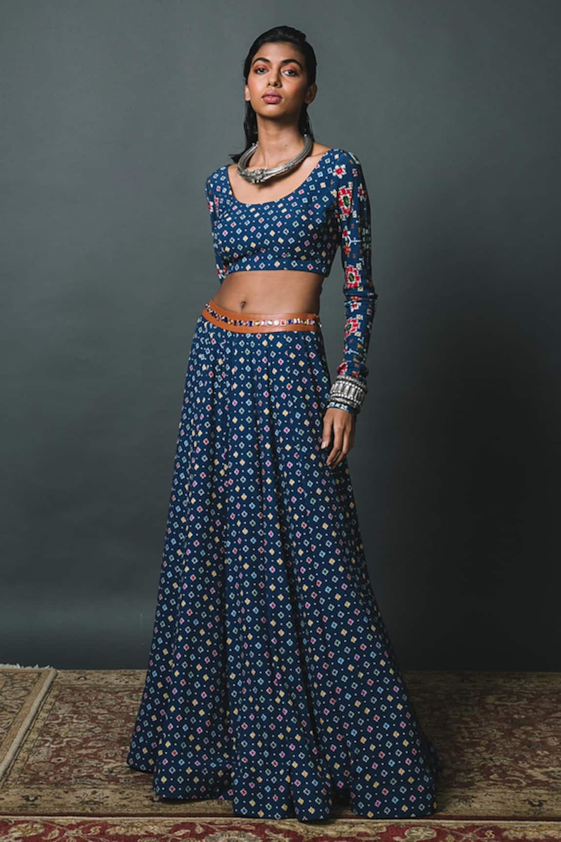 Sonam Luthria Geometric Print Lehenga Set