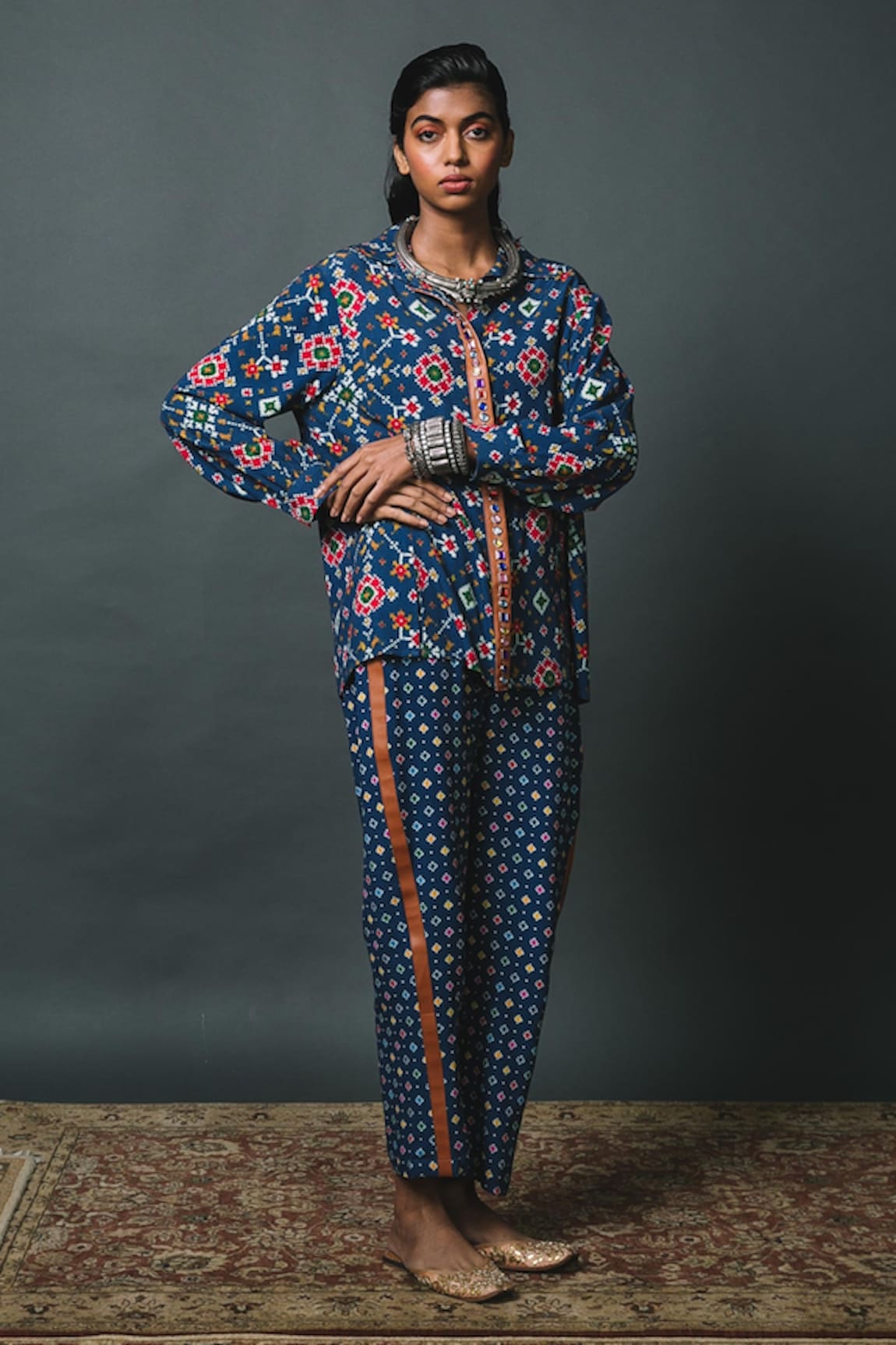 Sonam Luthria Patola Pattern Shirt & Pant Set