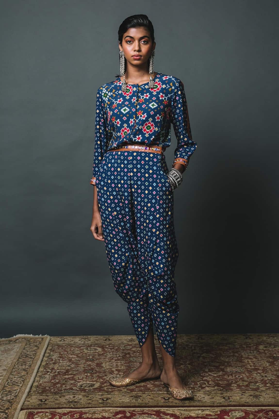 Sonam Luthria Shirt & Embroidered Waist Polo Pant Set