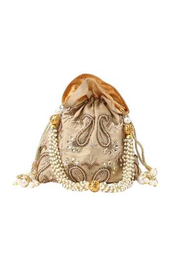 The Purple Sack Gold Embroidered Potli Bag