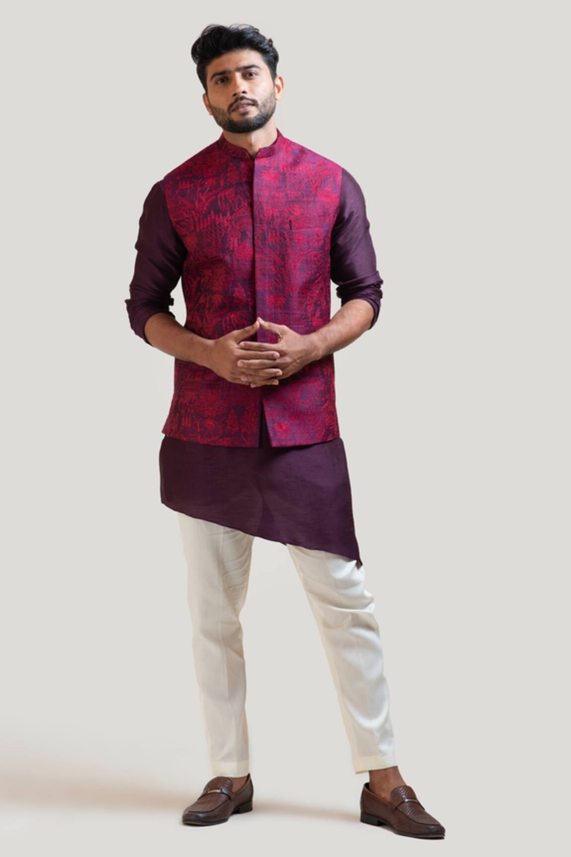 Paarsh Embroidered Nehru Jacket & Kurta Set 
