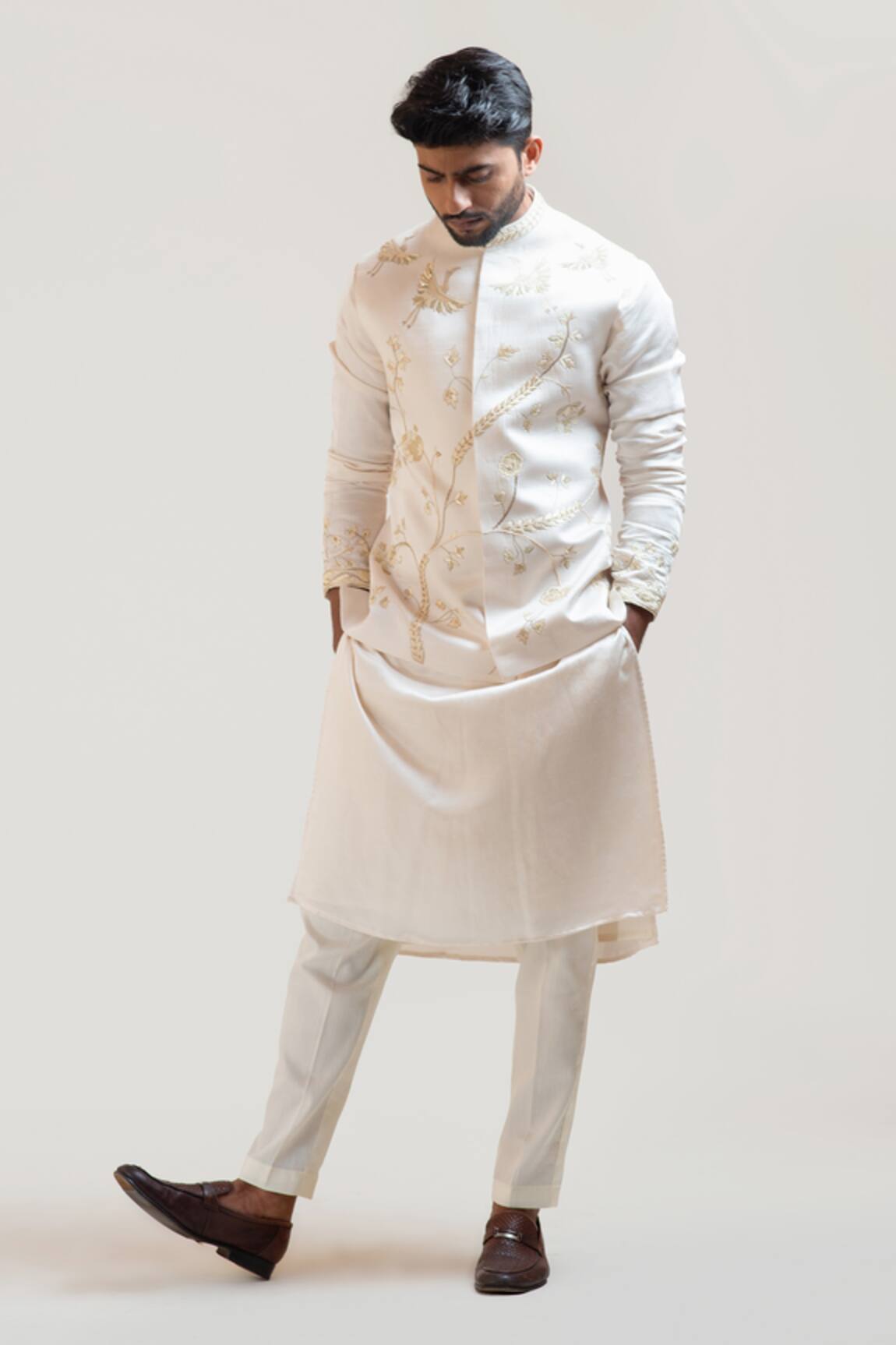Paarsh Embroidered Nehru Jacket & Kurta Set