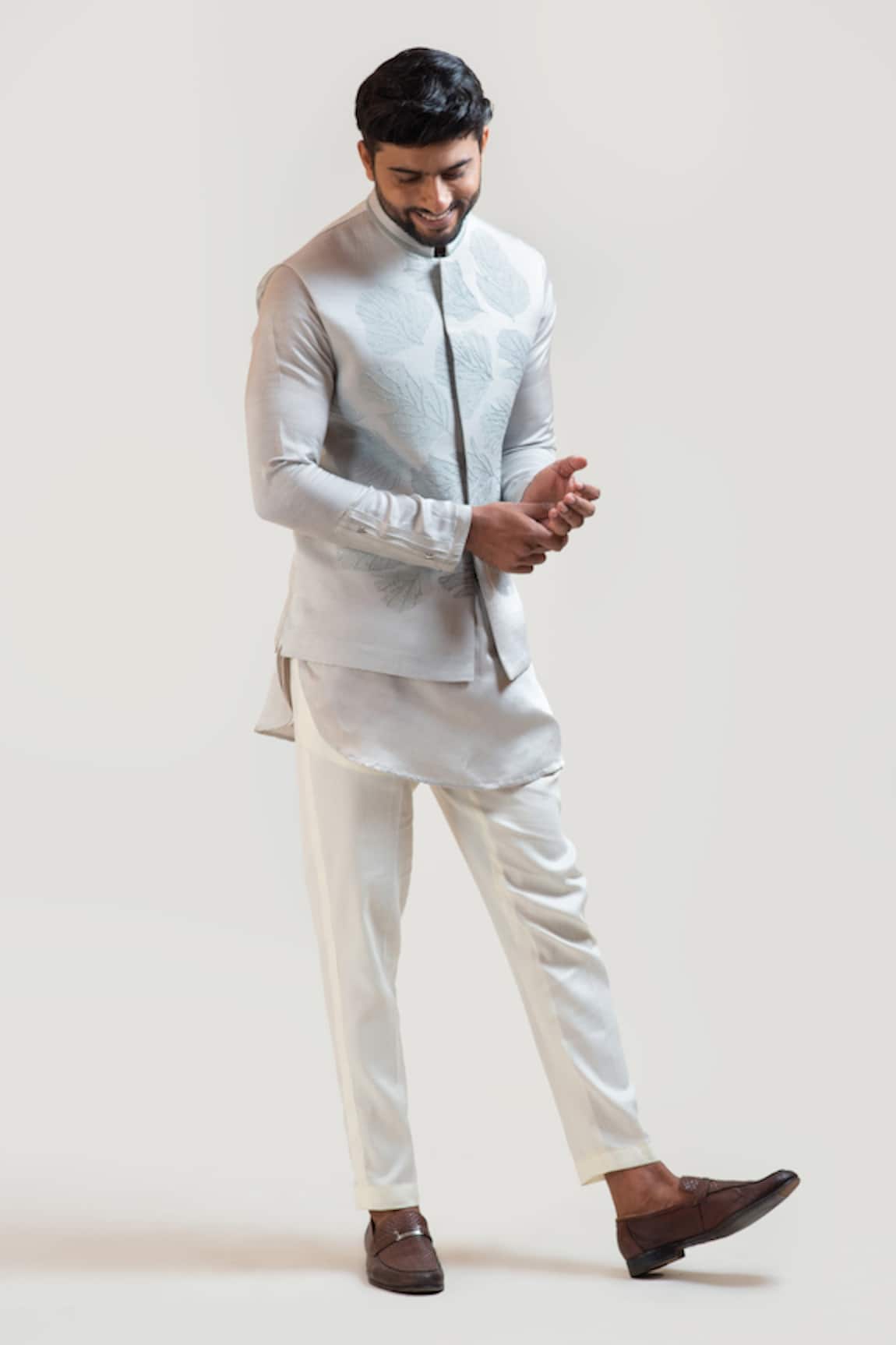 Paarsh Embroidered Nehru Jacket & Kurta Set
