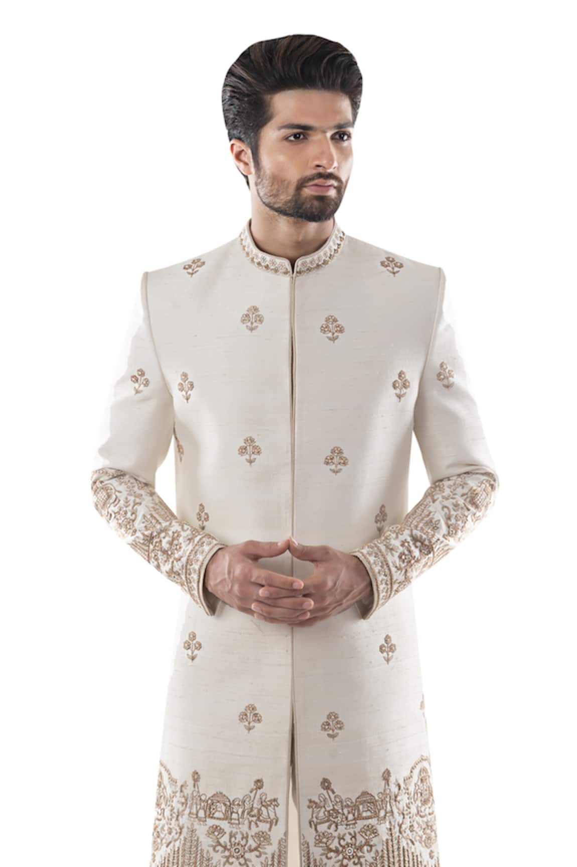 Smriti By Anju Agarwal Embroidered Sherwani Set