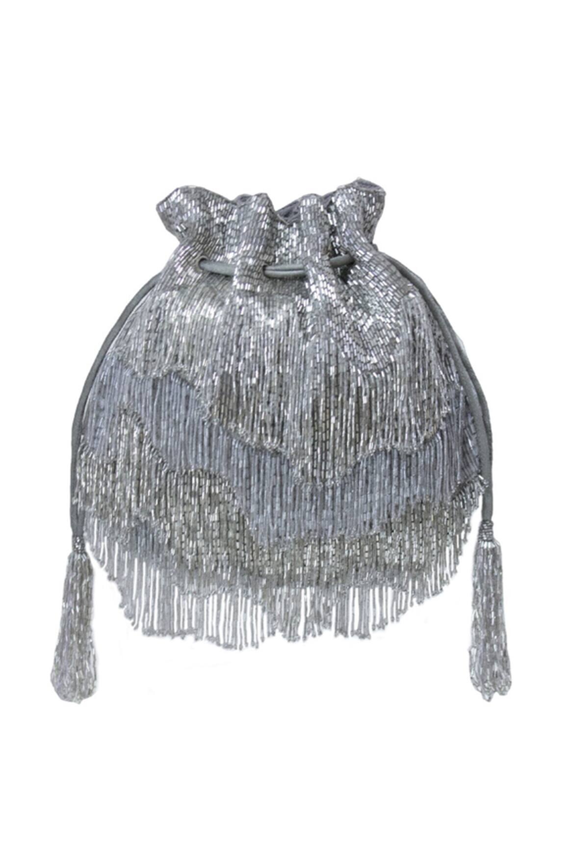 Lovetobag Panache Silver Potli Bag