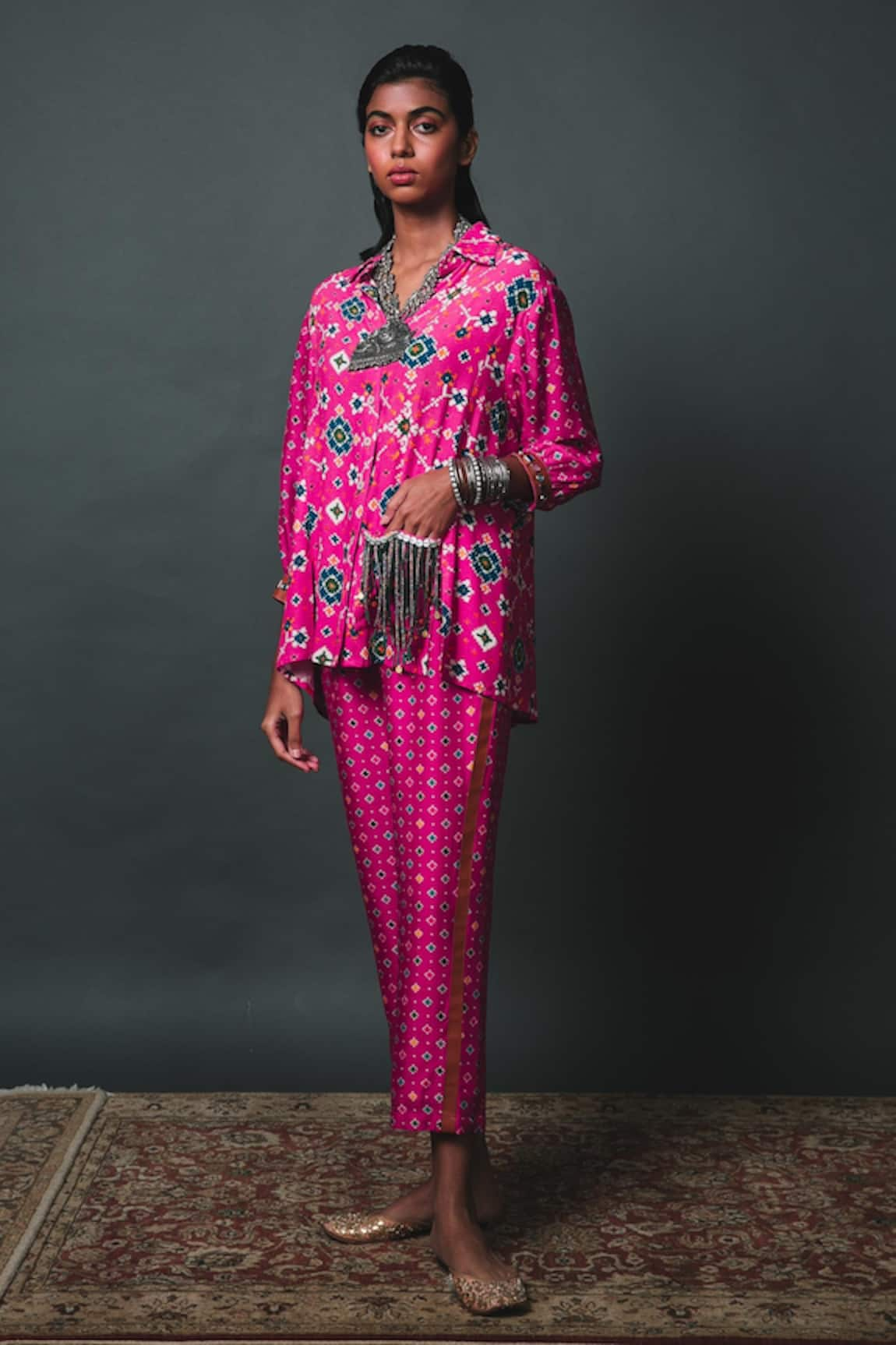 Sonam Luthria Patola Print Shirt & Pant Set