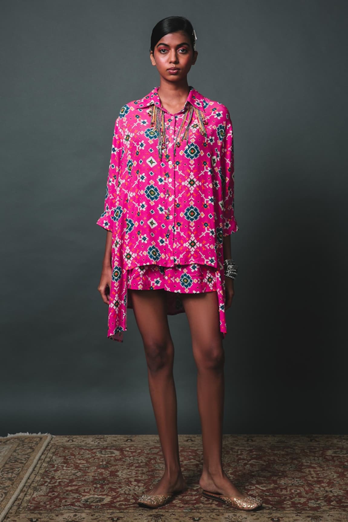 Sonam Luthria Patola Print Shirt & Shorts Set