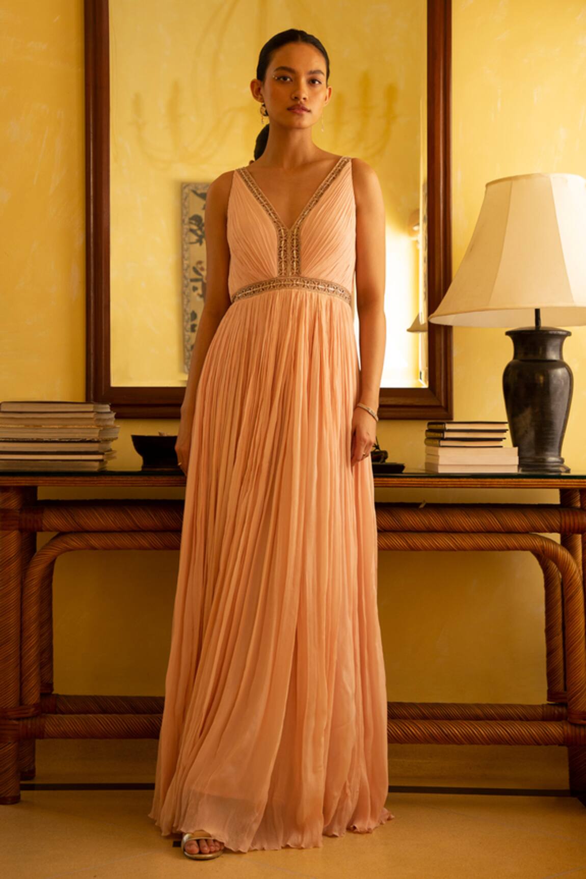 Parshya Hand Pleated Gown