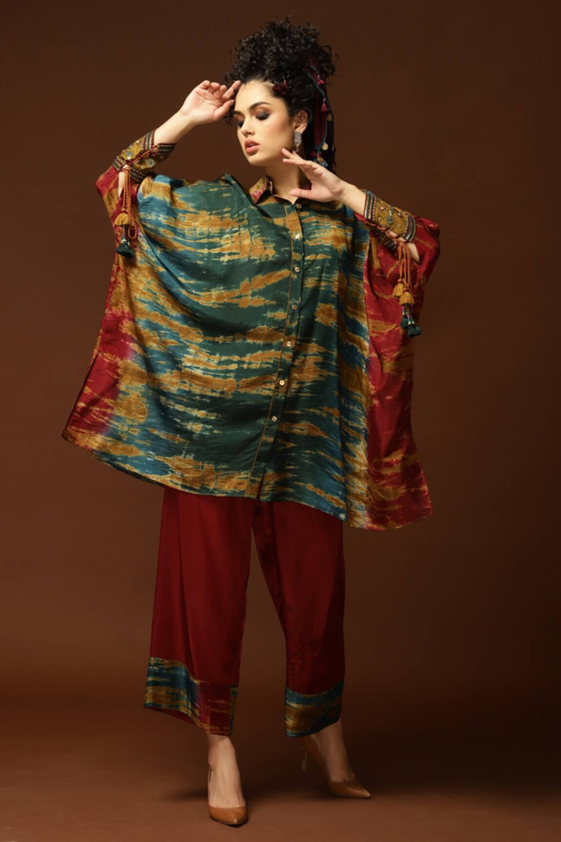 Capisvirleo Tie Dye Kaftan Tunic & Pant Set