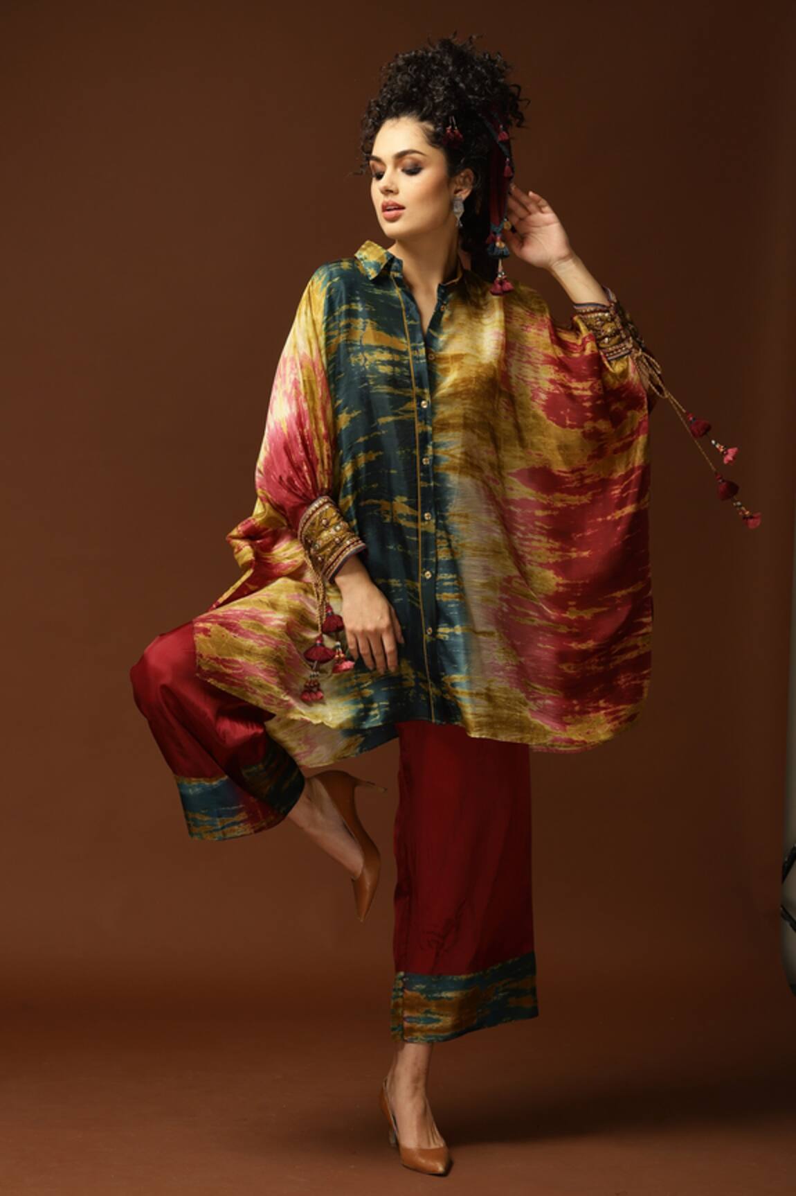 Capisvirleo Tie Dye Kaftan Tunic & Pant Set 