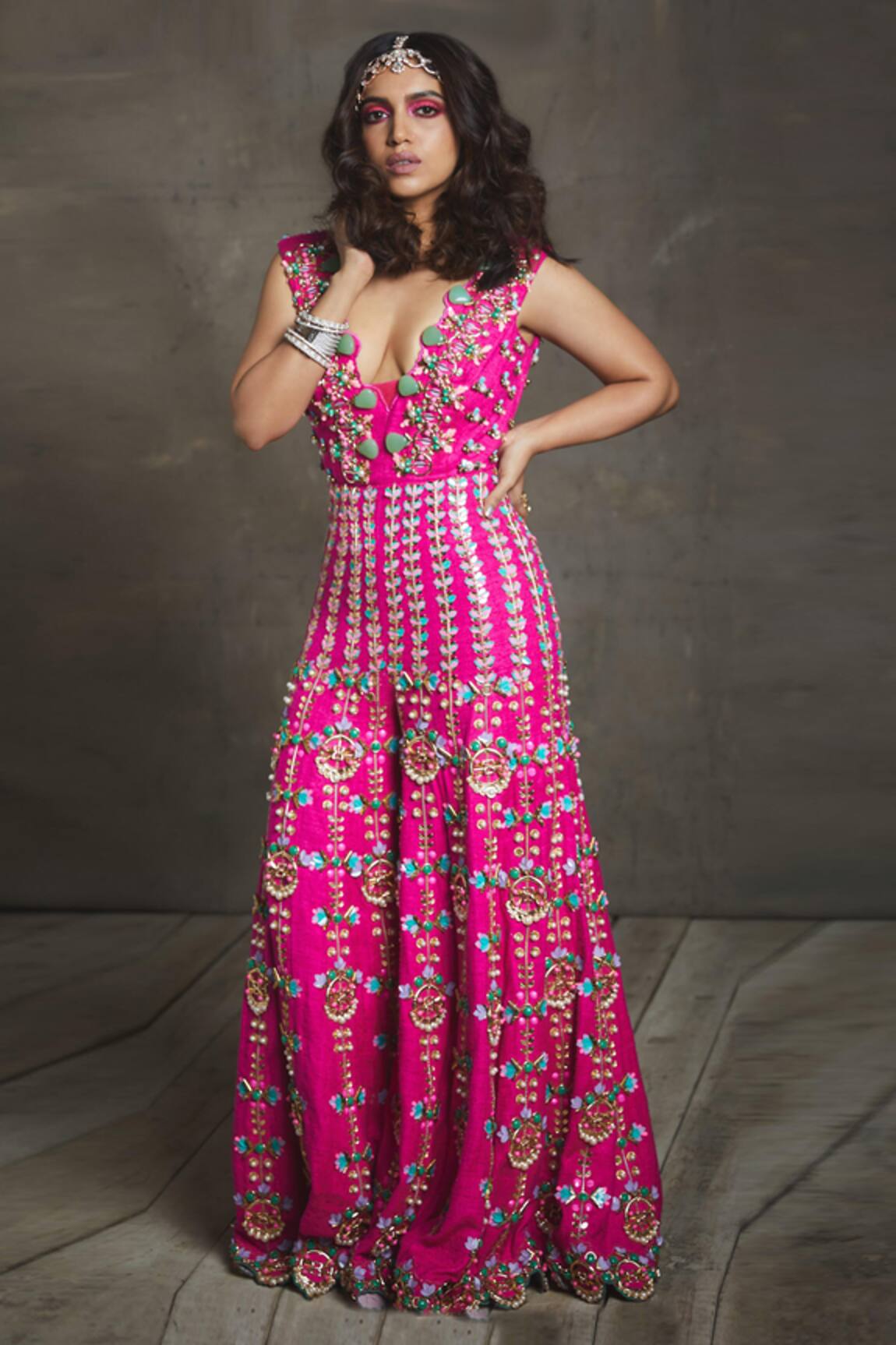 Papa Don't Preach Embroidered Sharara Jumpsuit 