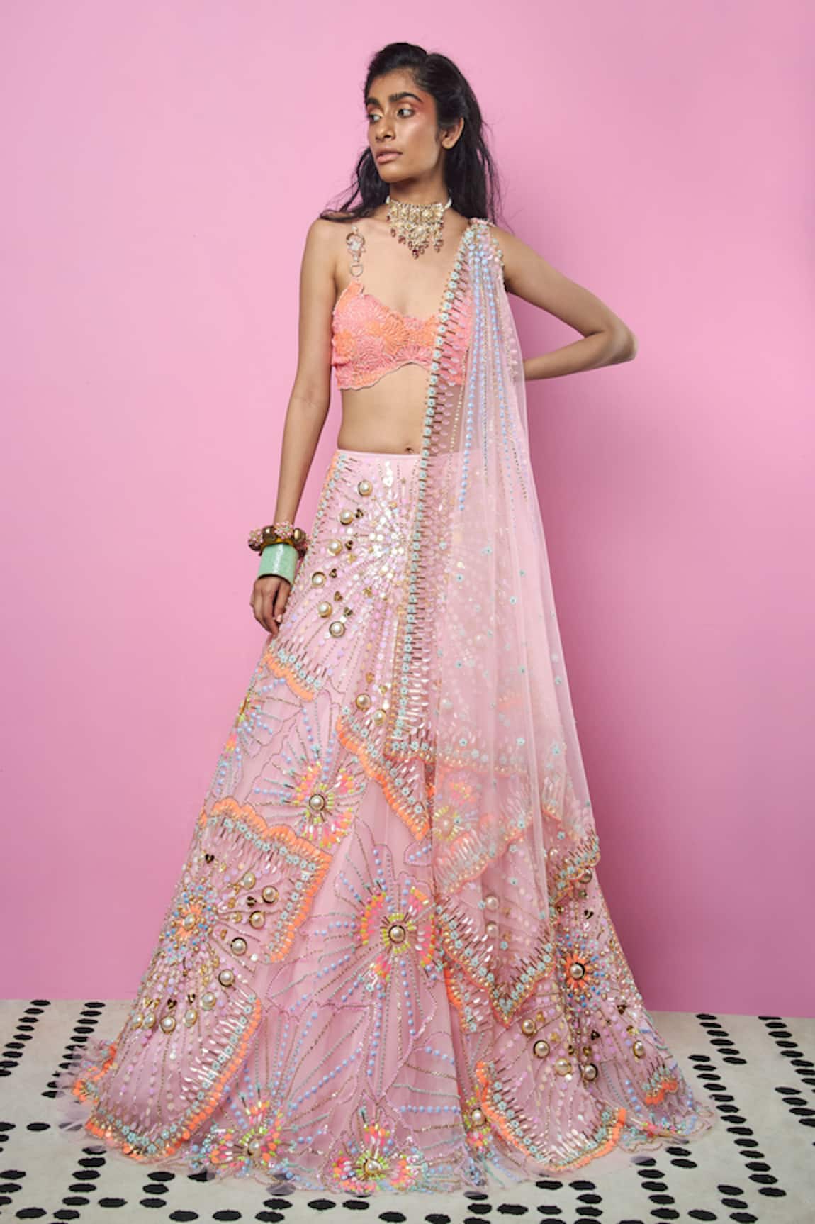 Papa Don't Preach Embellished Bridal Lehenga Set