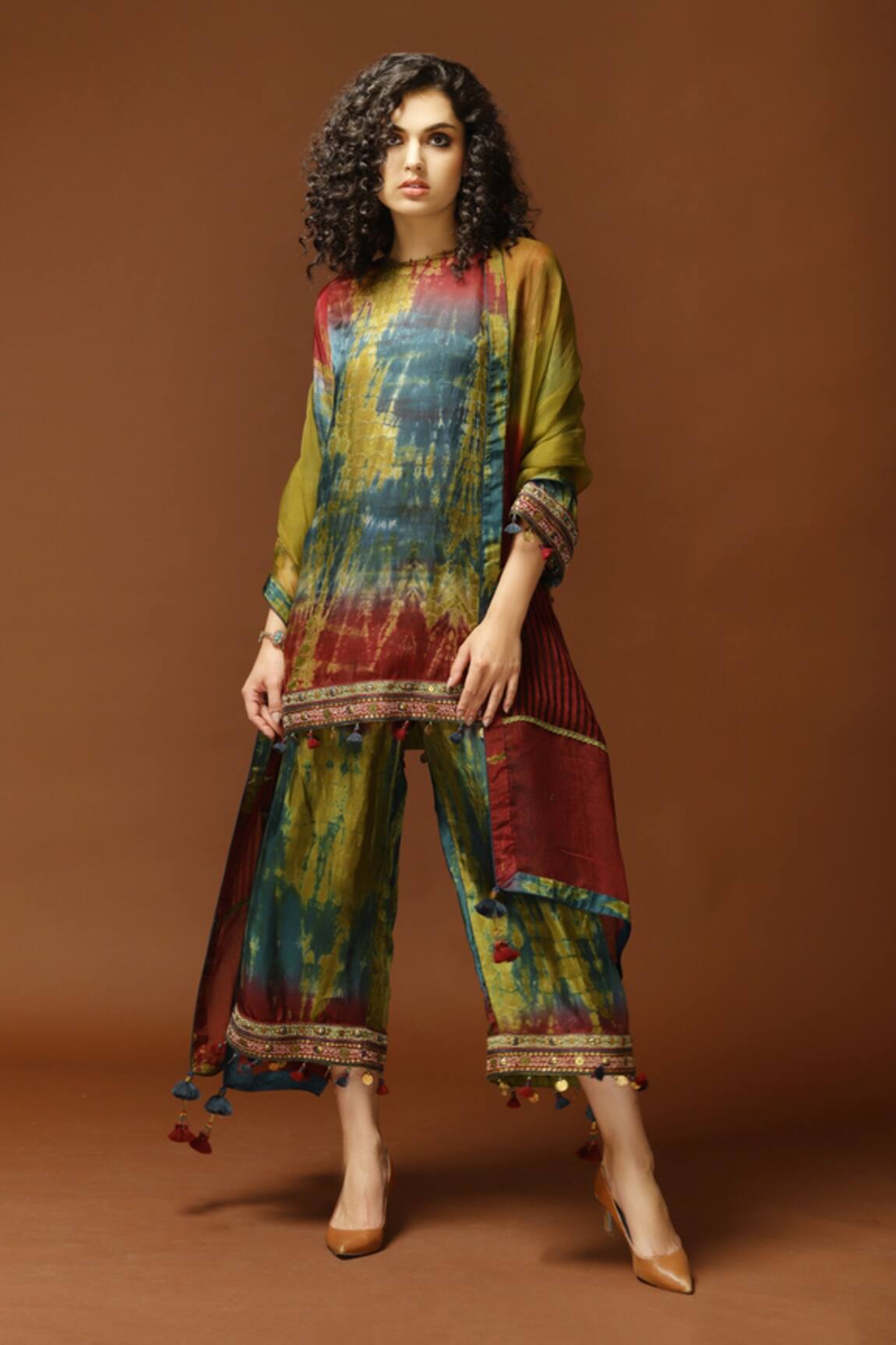 Capisvirleo Tie & Dye Tunic Palazzo Set 