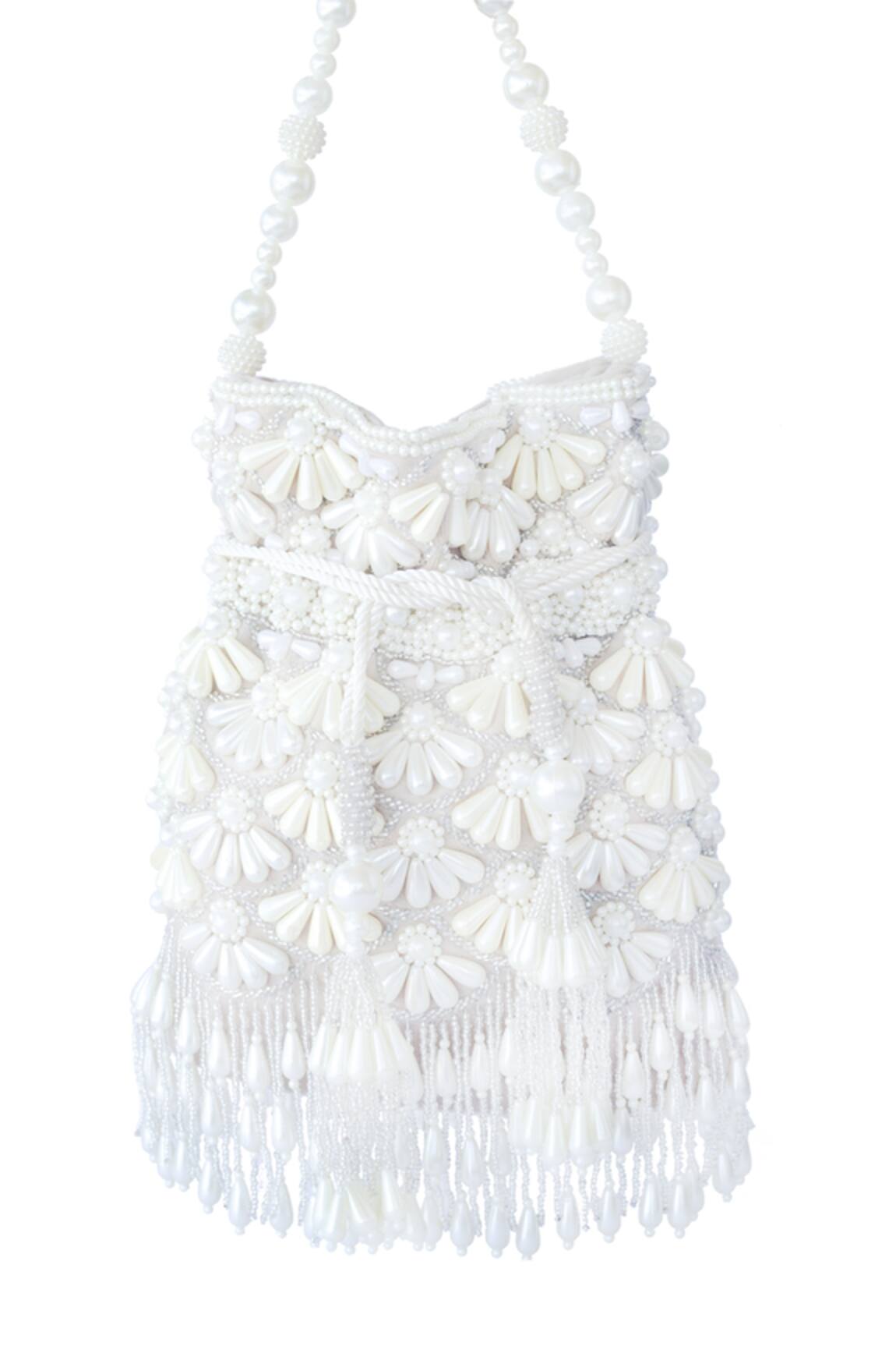 Adora By Ankita Velvet Bead Tassel Potli Bag 