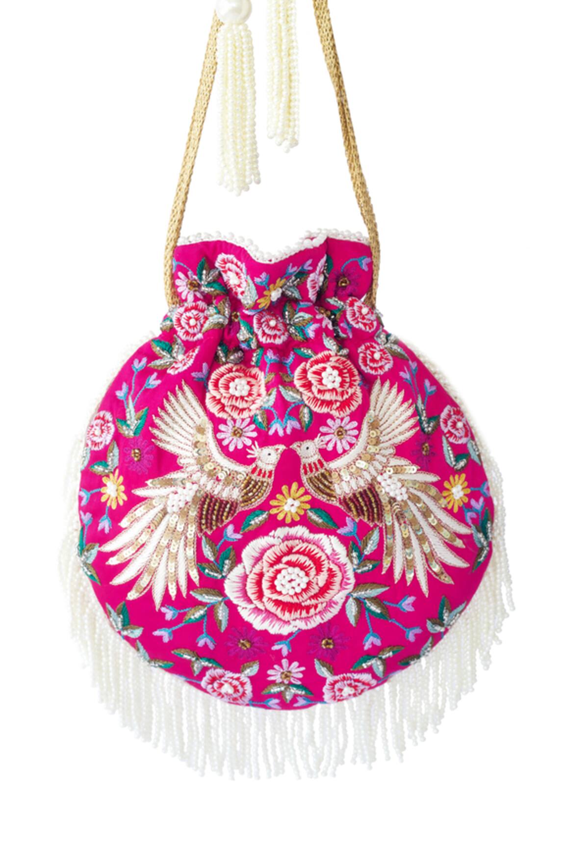 Adora By Ankita Embroidered Tassel Potli Bag 