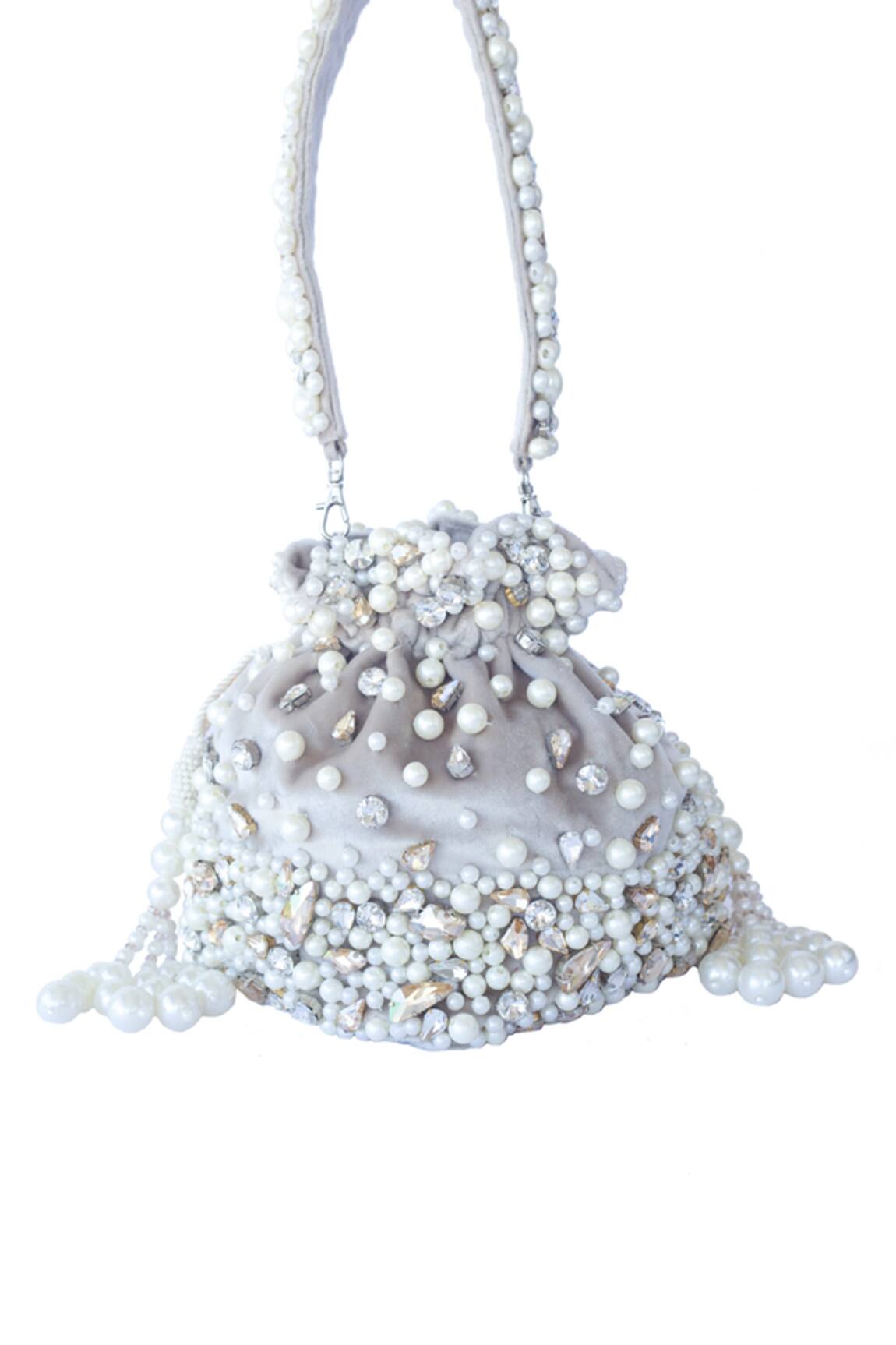 Adora By Ankita Embroidered Velvet Potli Bag 