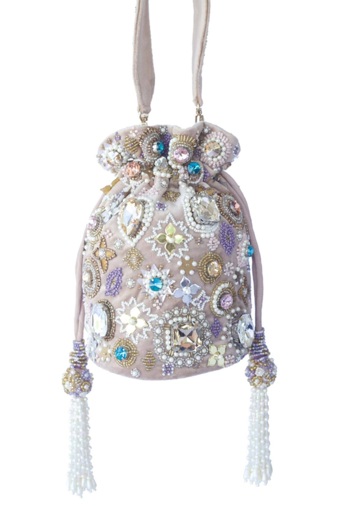 Adora By Ankita Embroidered Velvet Potli Bag 